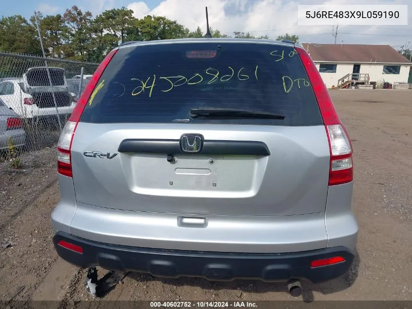 5J6RE483X9L059190 2009 Honda Cr-V Lx