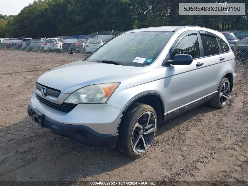 5J6RE483X9L059190 2009 Honda Cr-V Lx