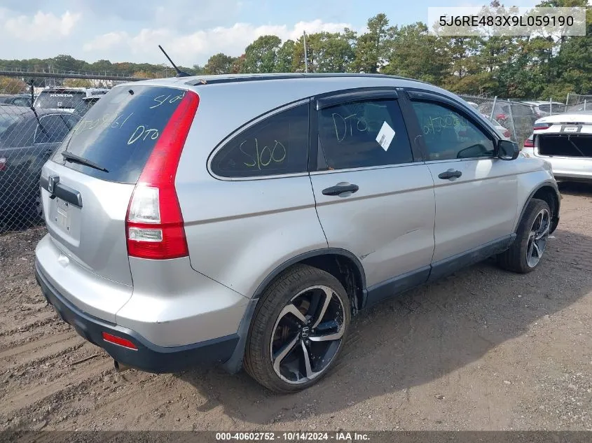 5J6RE483X9L059190 2009 Honda Cr-V Lx