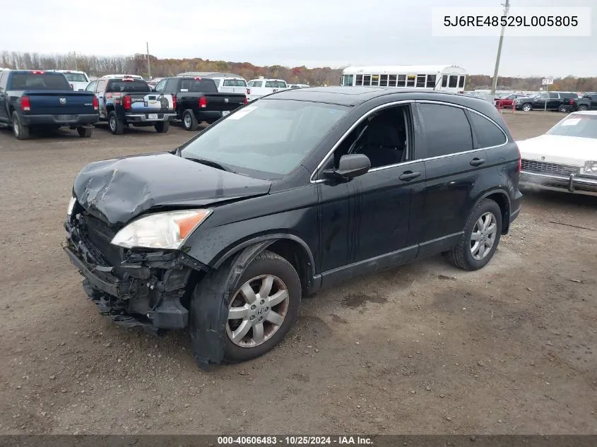 2009 Honda Cr-V Ex VIN: 5J6RE48529L005805 Lot: 40606483