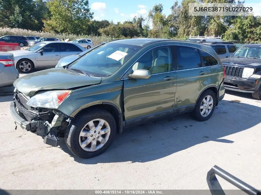 5J6RE38719L027029 2009 Honda Cr-V Ex-L