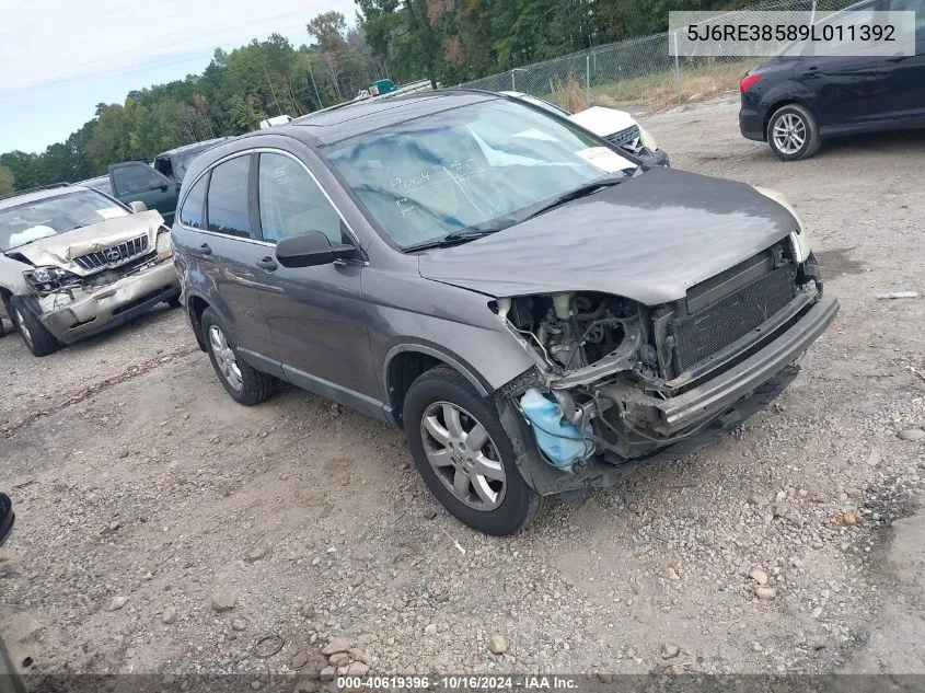 5J6RE38589L011392 2009 Honda Cr-V Ex