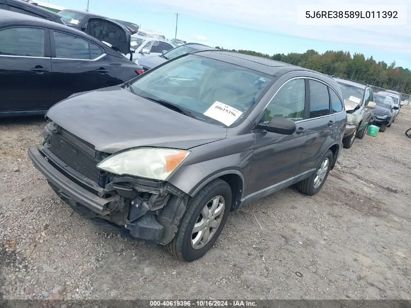 5J6RE38589L011392 2009 Honda Cr-V Ex