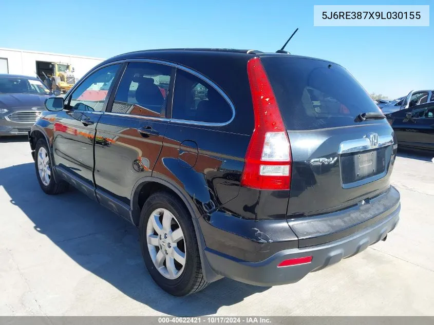 2009 Honda Cr-V Ex-L VIN: 5J6RE387X9L030155 Lot: 40622421