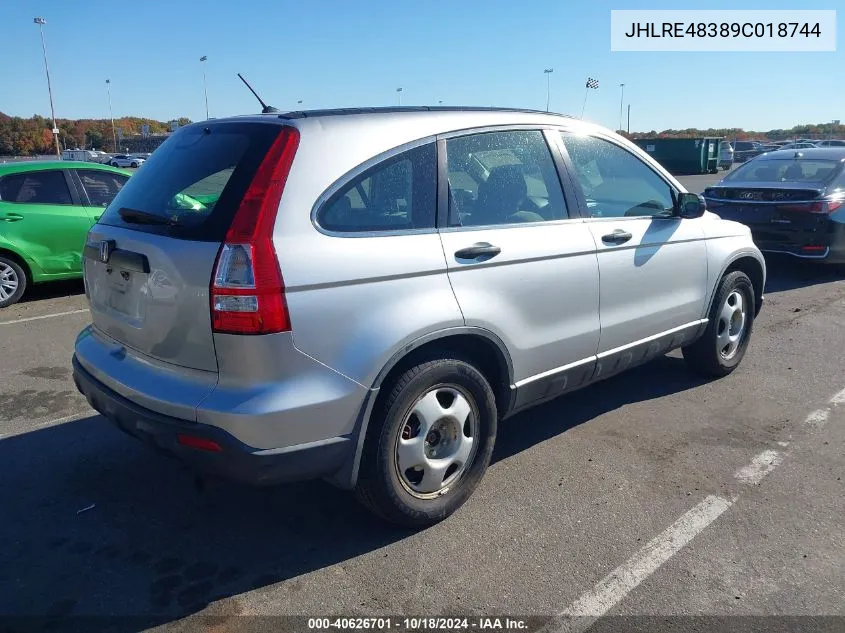 JHLRE48389C018744 2009 Honda Cr-V Lx