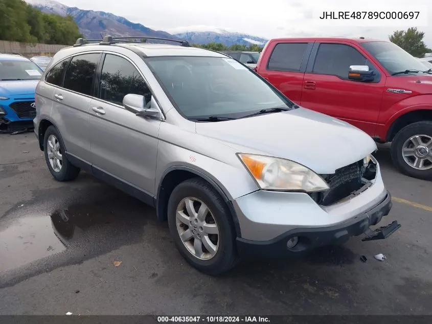 2009 Honda Cr-V Ex-L VIN: JHLRE48789C000697 Lot: 40635047