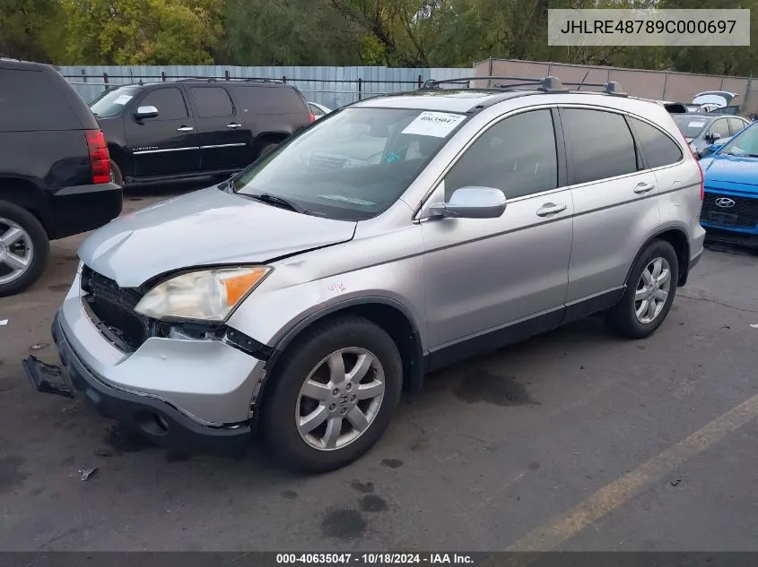 JHLRE48789C000697 2009 Honda Cr-V Ex-L