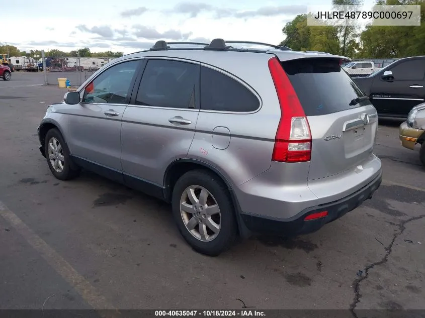 2009 Honda Cr-V Ex-L VIN: JHLRE48789C000697 Lot: 40635047