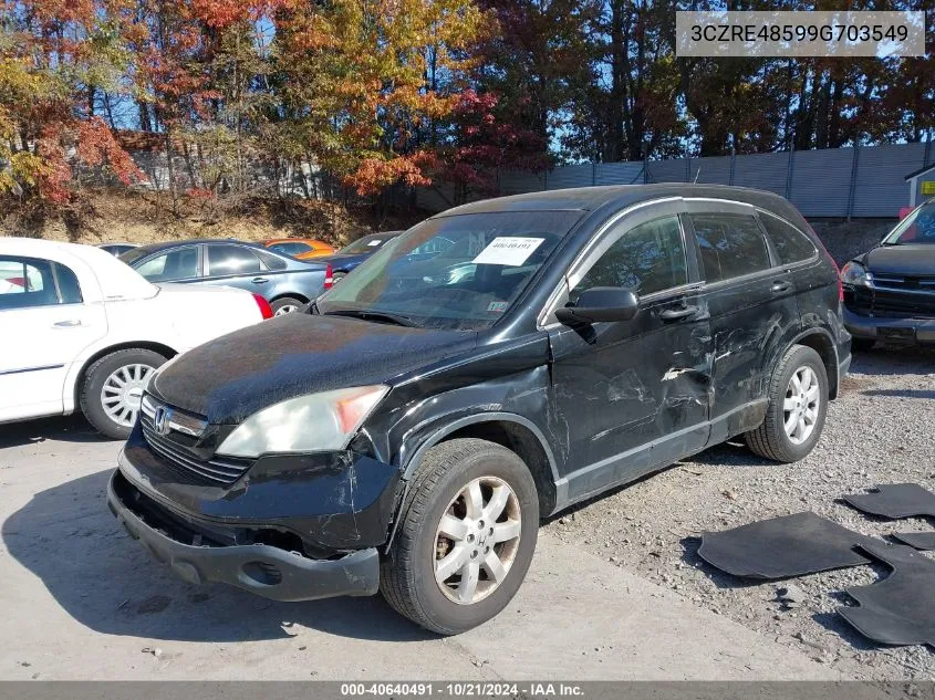 2009 Honda Cr-V Ex VIN: 3CZRE48599G703549 Lot: 40640491