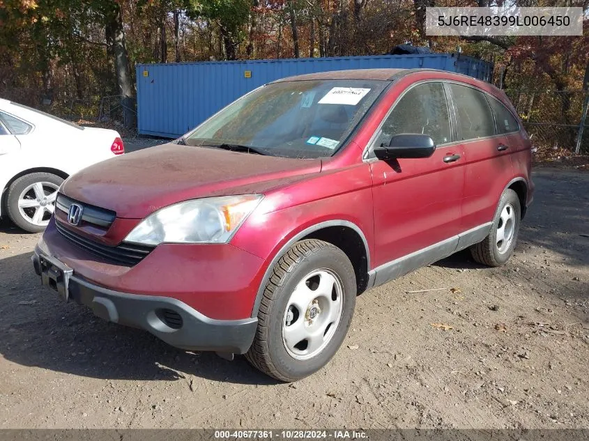 2009 Honda Cr-V Lx VIN: 5J6RE48399L006450 Lot: 40677361