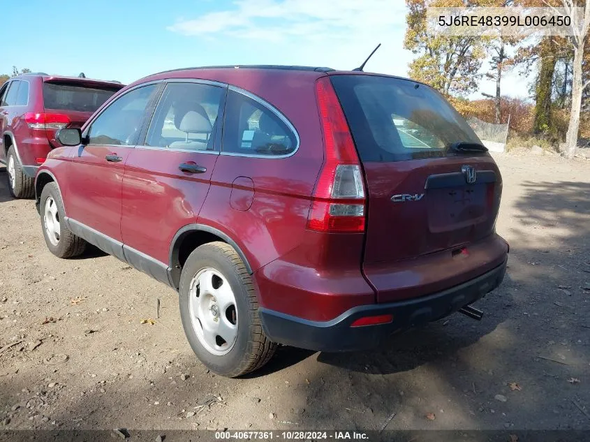 2009 Honda Cr-V Lx VIN: 5J6RE48399L006450 Lot: 40677361