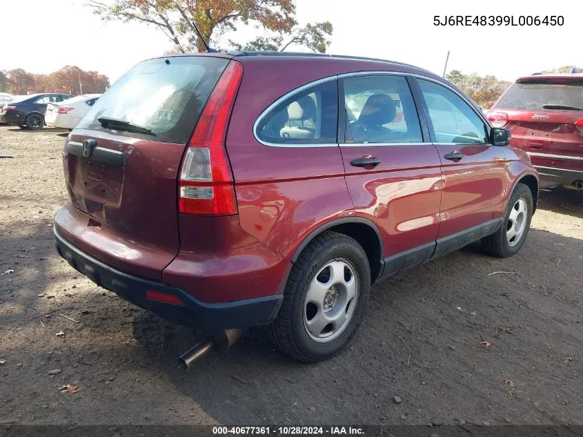 2009 Honda Cr-V Lx VIN: 5J6RE48399L006450 Lot: 40677361