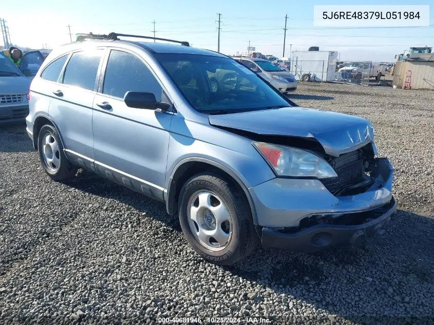 2009 Honda Cr-V Lx VIN: 5J6RE48379L051984 Lot: 40681946