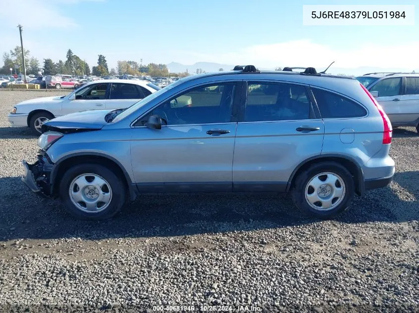 2009 Honda Cr-V Lx VIN: 5J6RE48379L051984 Lot: 40681946