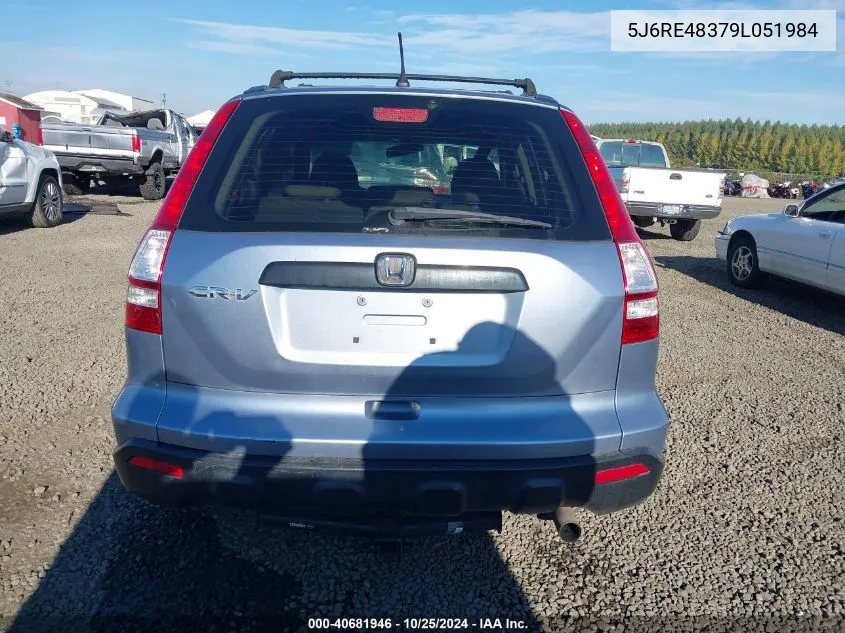 2009 Honda Cr-V Lx VIN: 5J6RE48379L051984 Lot: 40681946