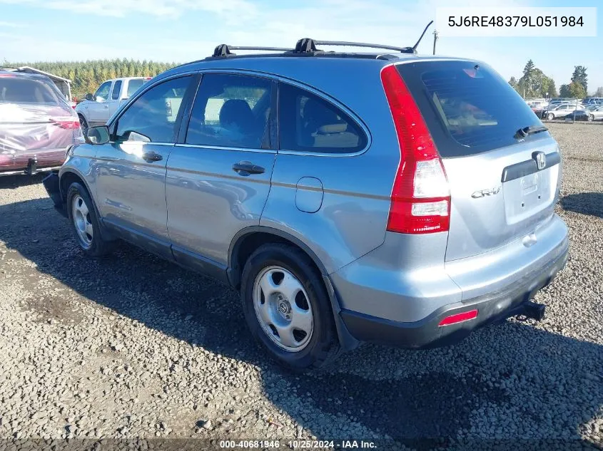 2009 Honda Cr-V Lx VIN: 5J6RE48379L051984 Lot: 40681946