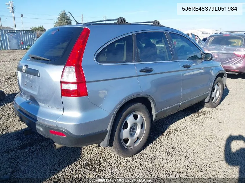 2009 Honda Cr-V Lx VIN: 5J6RE48379L051984 Lot: 40681946