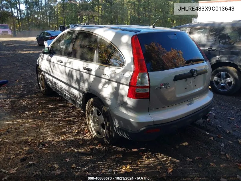 2009 Honda Cr-V Lx VIN: JHLRE483X9C013643 Lot: 40686570