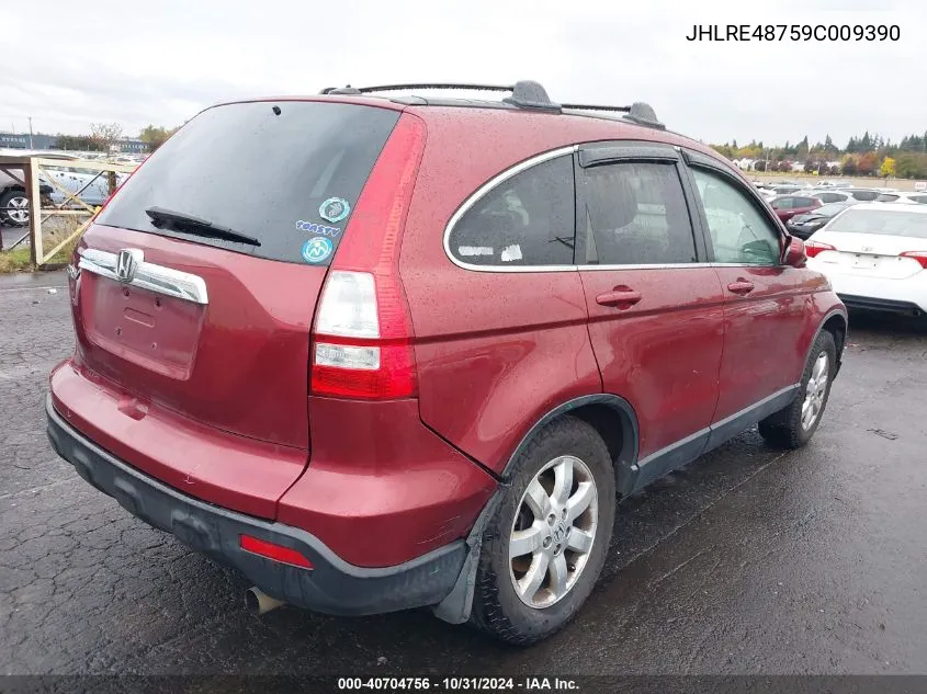 2009 Honda Cr-V Ex-L VIN: JHLRE48759C009390 Lot: 40704756