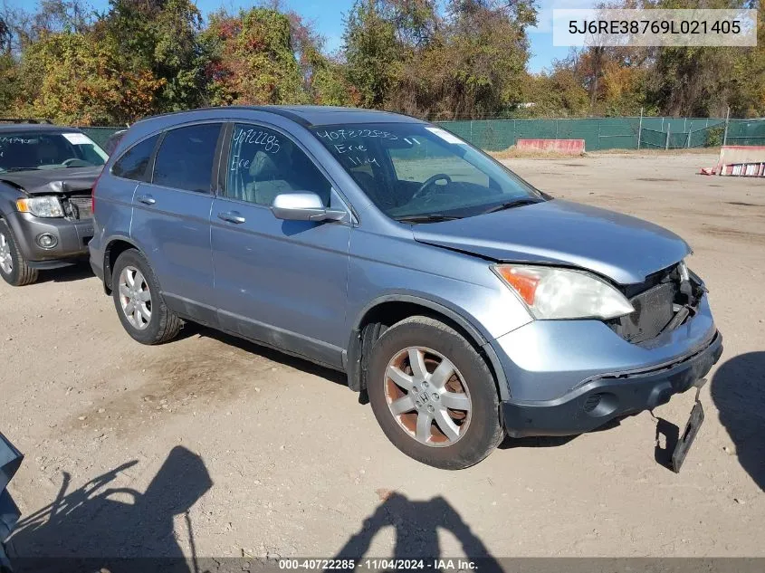 2009 Honda Cr-V Ex-L VIN: 5J6RE38769L021405 Lot: 40722285