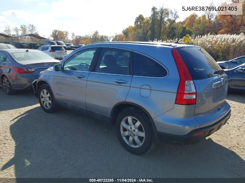 2009 Honda Cr-V Ex-L VIN: 5J6RE38769L021405 Lot: 40722285