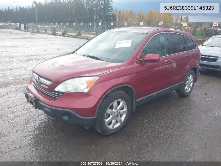 2009 Honda Cr-V Lx VIN: 5J6RE38339L145323 Lot: 40727505