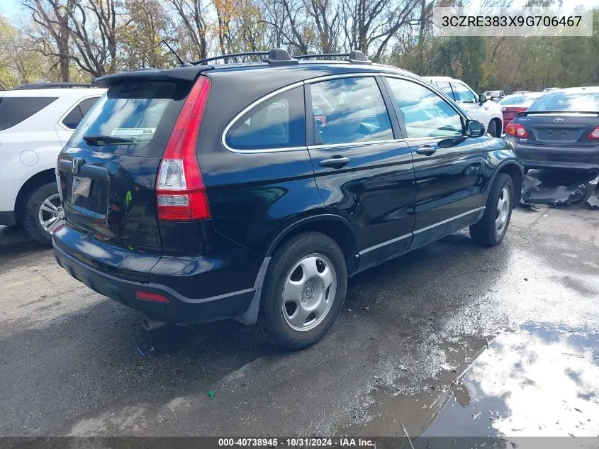 2009 Honda Cr-V Lx VIN: 3CZRE383X9G706467 Lot: 40738945