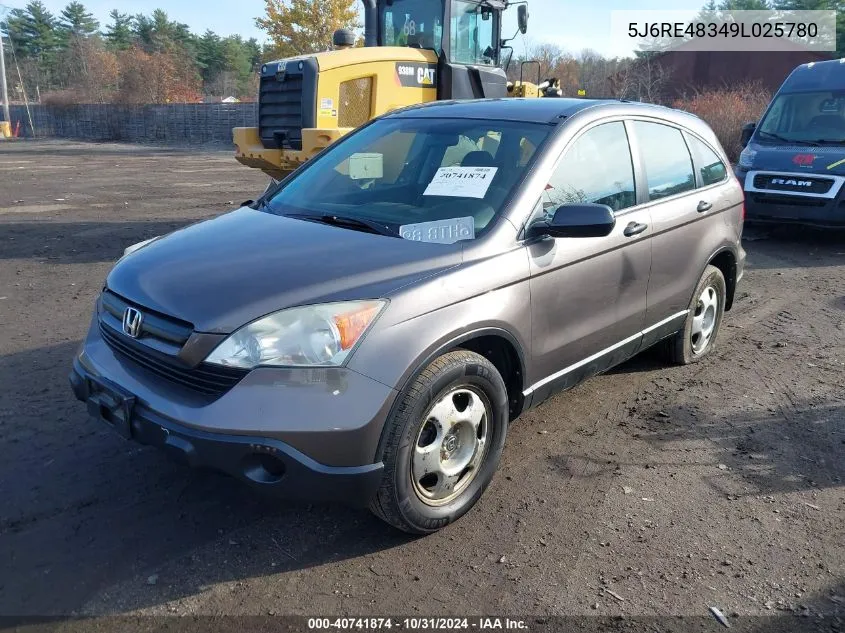 2009 Honda Cr-V Lx VIN: 5J6RE48349L025780 Lot: 40741874