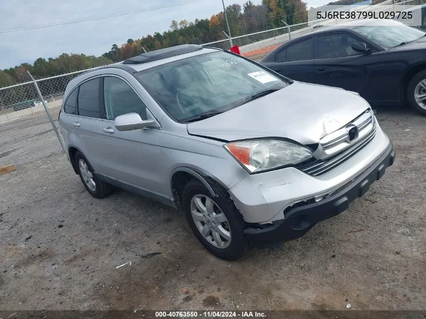 2009 Honda Cr-V Ex-L VIN: 5J6RE38799L029725 Lot: 40763550