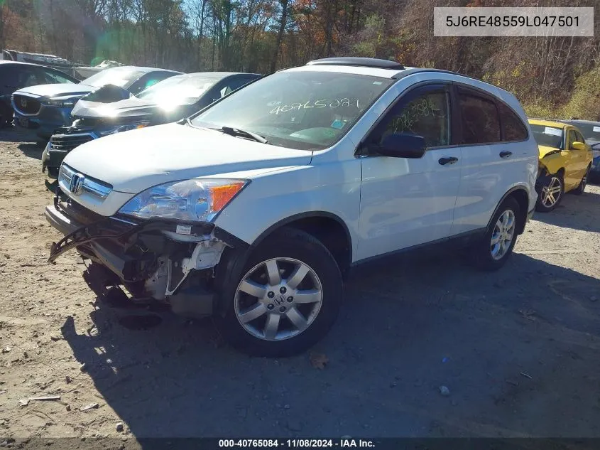 2009 Honda Cr-V Ex VIN: 5J6RE48559L047501 Lot: 40765084