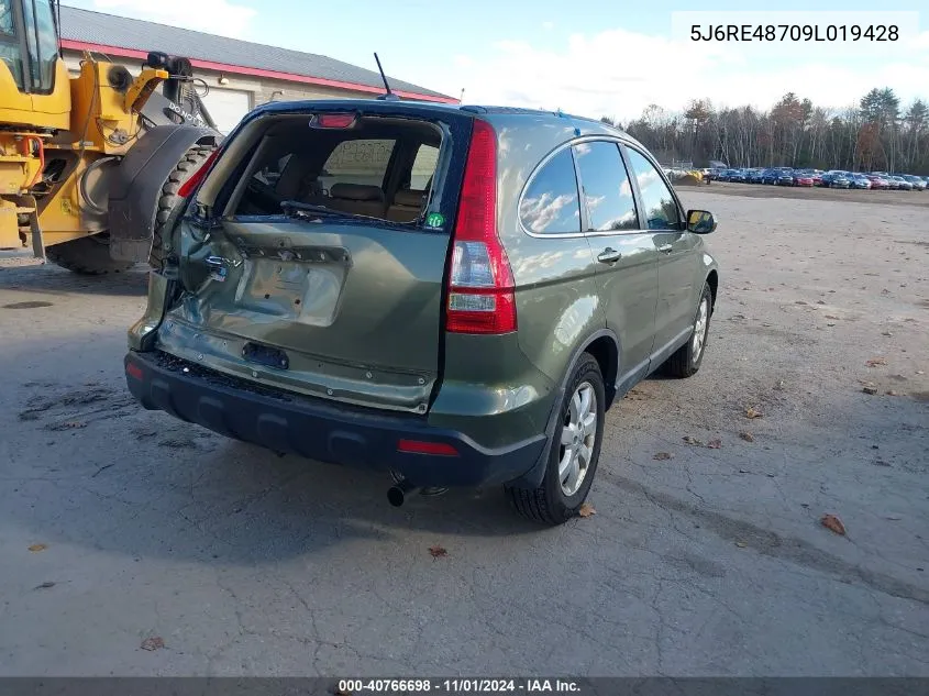 2009 Honda Cr-V Ex-L VIN: 5J6RE48709L019428 Lot: 40766698