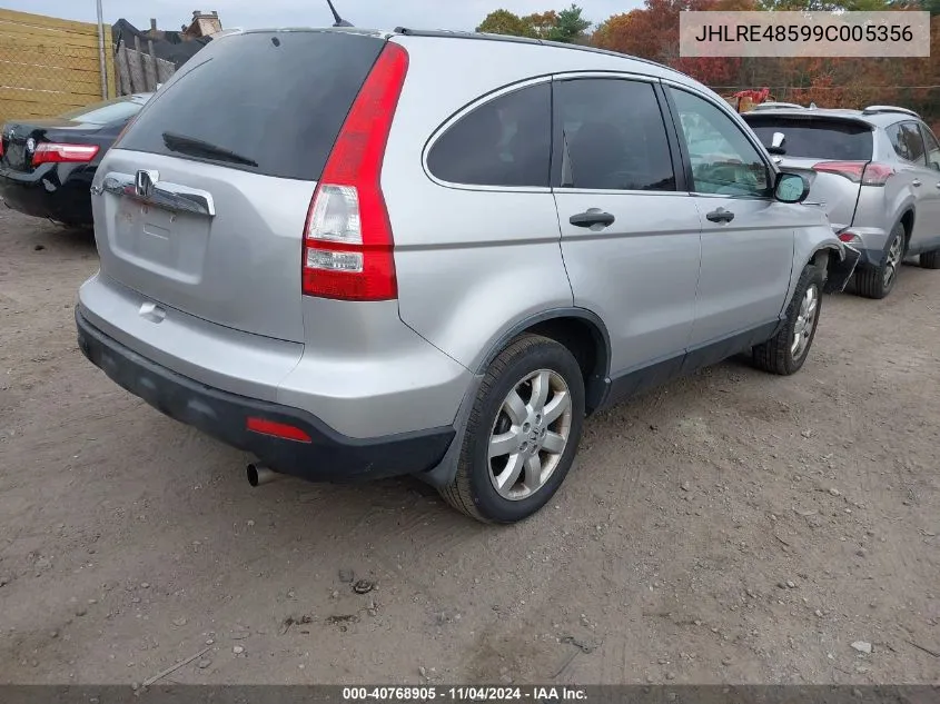 2009 Honda Cr-V Ex VIN: JHLRE48599C005356 Lot: 40768905