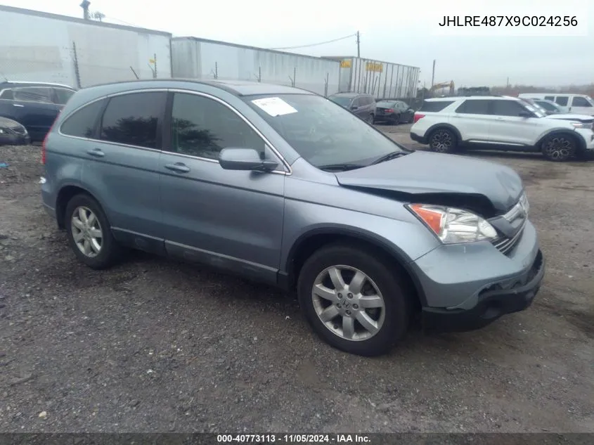 2009 Honda Cr-V Ex-L VIN: JHLRE487X9C024256 Lot: 40773113