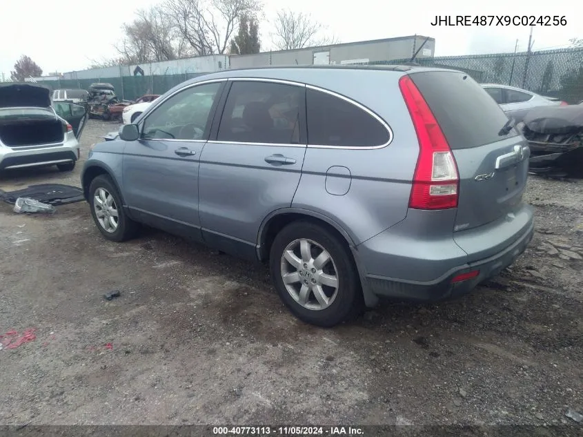 2009 Honda Cr-V Ex-L VIN: JHLRE487X9C024256 Lot: 40773113