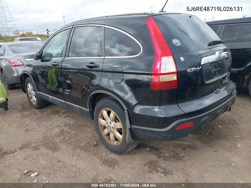 2009 Honda Cr-V Ex-L VIN: 5J6RE48719L026131 Lot: 40782261