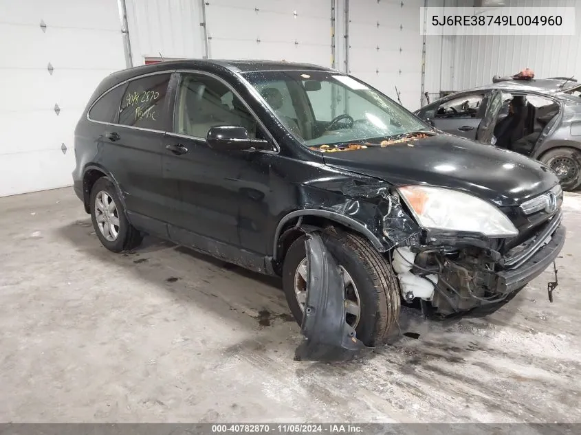 2009 Honda Cr-V Ex-L VIN: 5J6RE38749L004960 Lot: 40782870