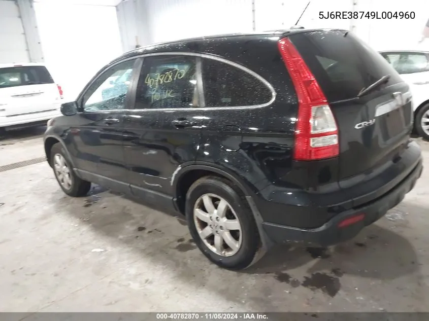 2009 Honda Cr-V Ex-L VIN: 5J6RE38749L004960 Lot: 40782870