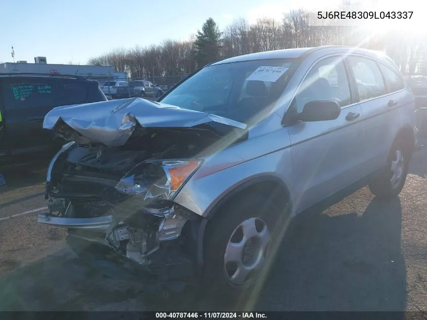 2009 Honda Cr-V Lx VIN: 5J6RE48309L043337 Lot: 40787446