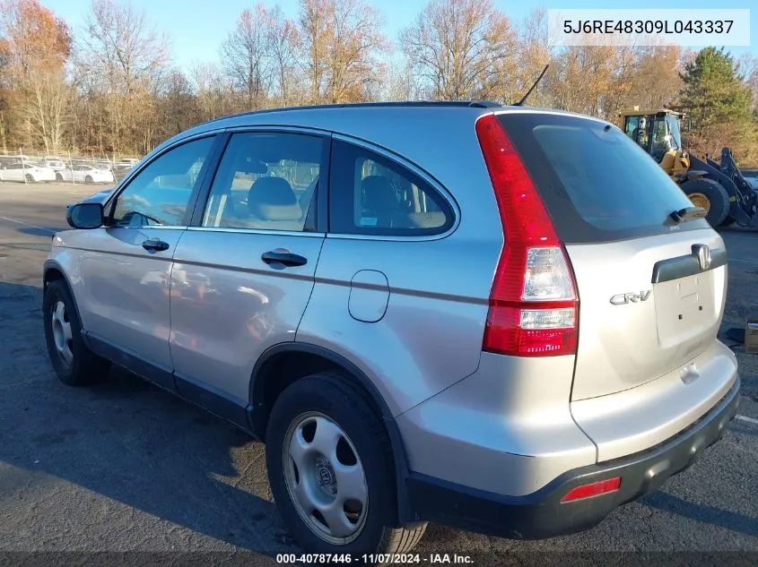 2009 Honda Cr-V Lx VIN: 5J6RE48309L043337 Lot: 40787446