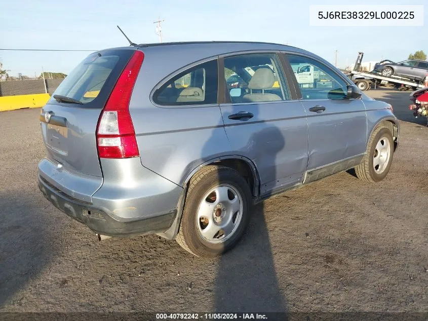 2009 Honda Cr-V Lx VIN: 5J6RE38329L000225 Lot: 40792242