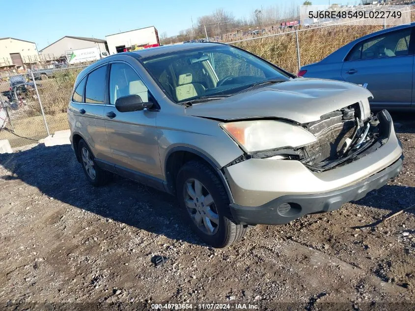 5J6RE48549L022749 2009 Honda Cr-V Ex