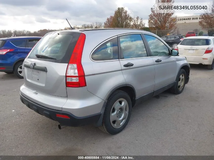 2009 Honda Cr-V Lx VIN: 5J6RE48349L055040 Lot: 40800884