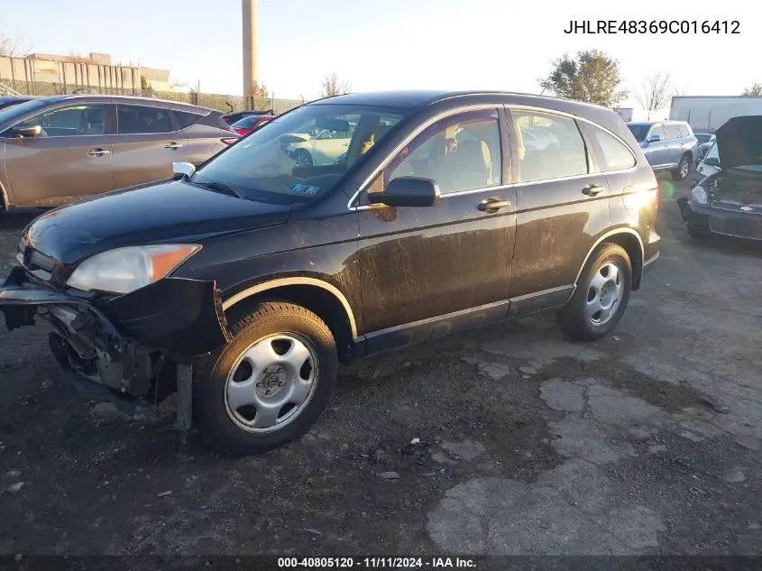 2009 Honda Cr-V Lx VIN: JHLRE48369C016412 Lot: 40805120