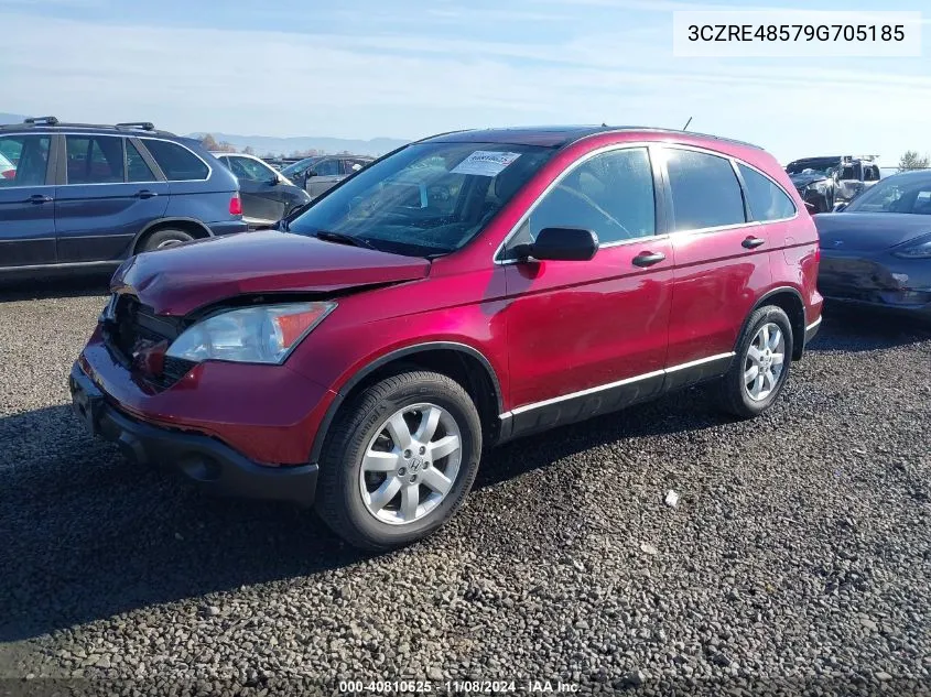 2009 Honda Cr-V Ex VIN: 3CZRE48579G705185 Lot: 40810625