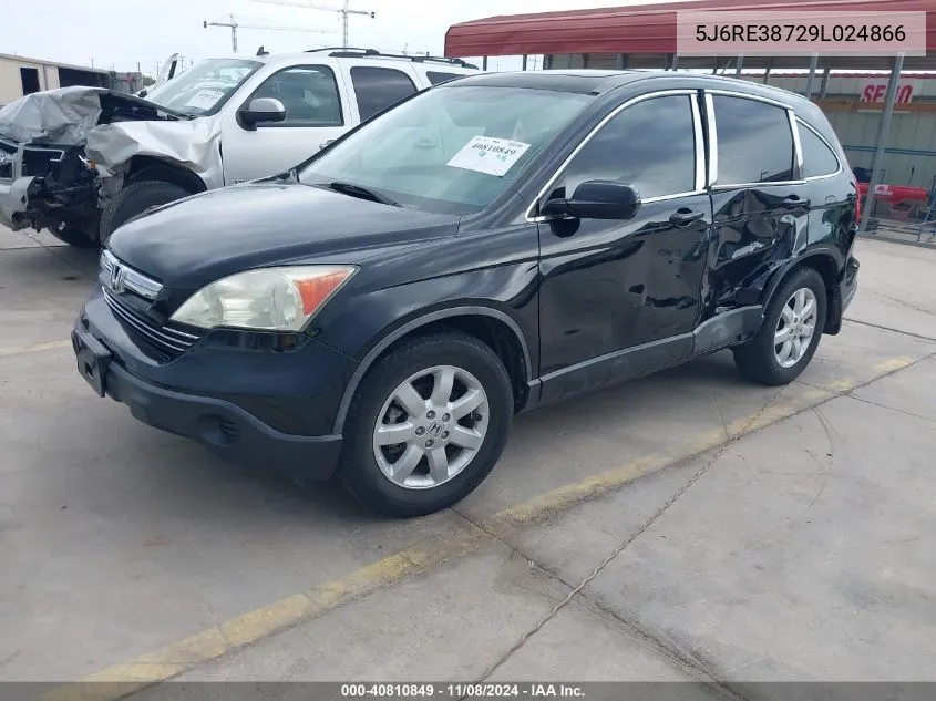 2009 Honda Cr-V Ex-L VIN: 5J6RE38729L024866 Lot: 40810849