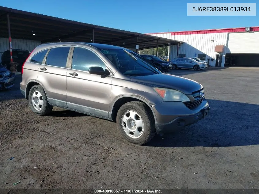 2009 Honda Cr-V Lx VIN: 5J6RE38389L013934 Lot: 40810857