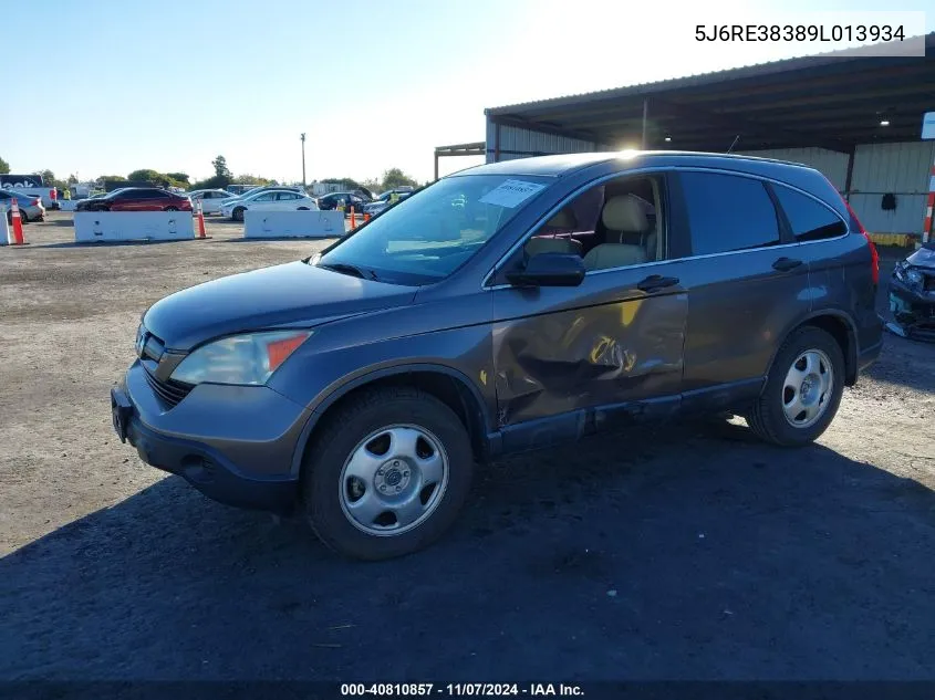 2009 Honda Cr-V Lx VIN: 5J6RE38389L013934 Lot: 40810857