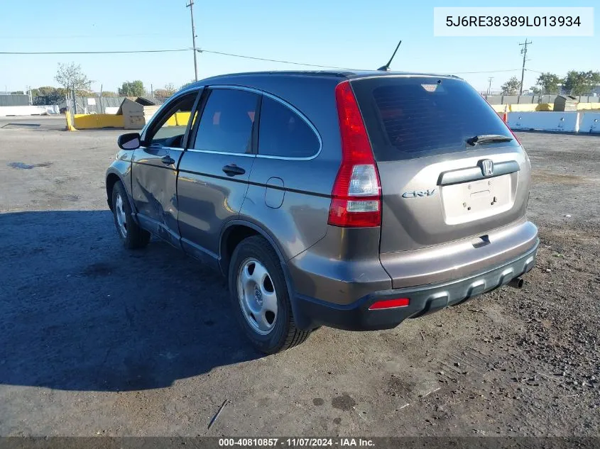 2009 Honda Cr-V Lx VIN: 5J6RE38389L013934 Lot: 40810857