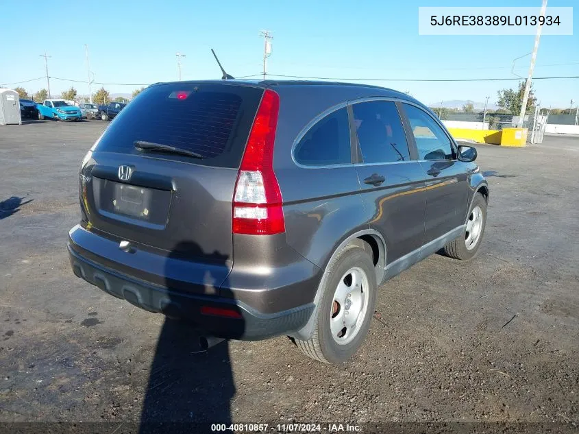 2009 Honda Cr-V Lx VIN: 5J6RE38389L013934 Lot: 40810857