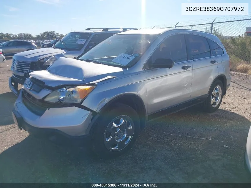 2009 Honda Cr-V Lx VIN: 3CZRE38369G707972 Lot: 40815386